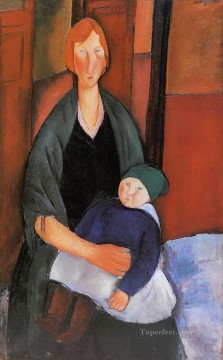 Mujer sentada con maternidad infantil 1919 Amedeo Modigliani Pinturas al óleo